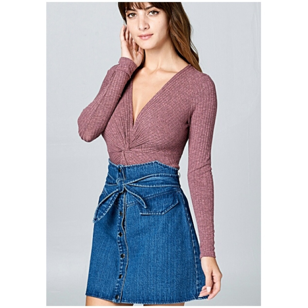 LS twist front bodysuit